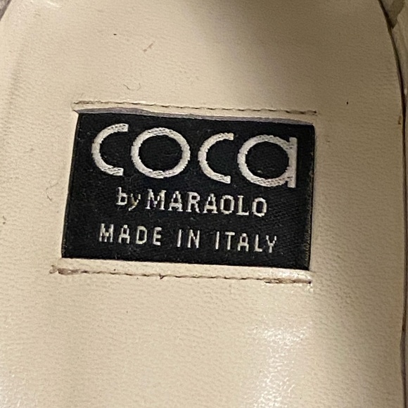 Coca by Maraolo Brown Crocodile Embossed Leather Print Platform Size 10 Classic - Picture 9 of 11